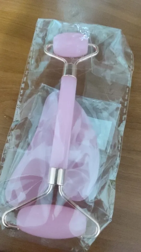 Pink Gua Sha Roller Scraping Board Face Beauty Non Jade Roller Scraping photo review