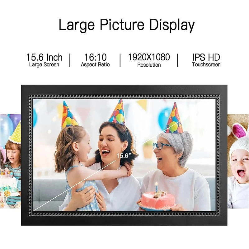 Digital Picture Frame 15.6 Inch  Digital Photo Frame with 1920 * 1080 IPS Full HD  32GB WiFi Smart Frame