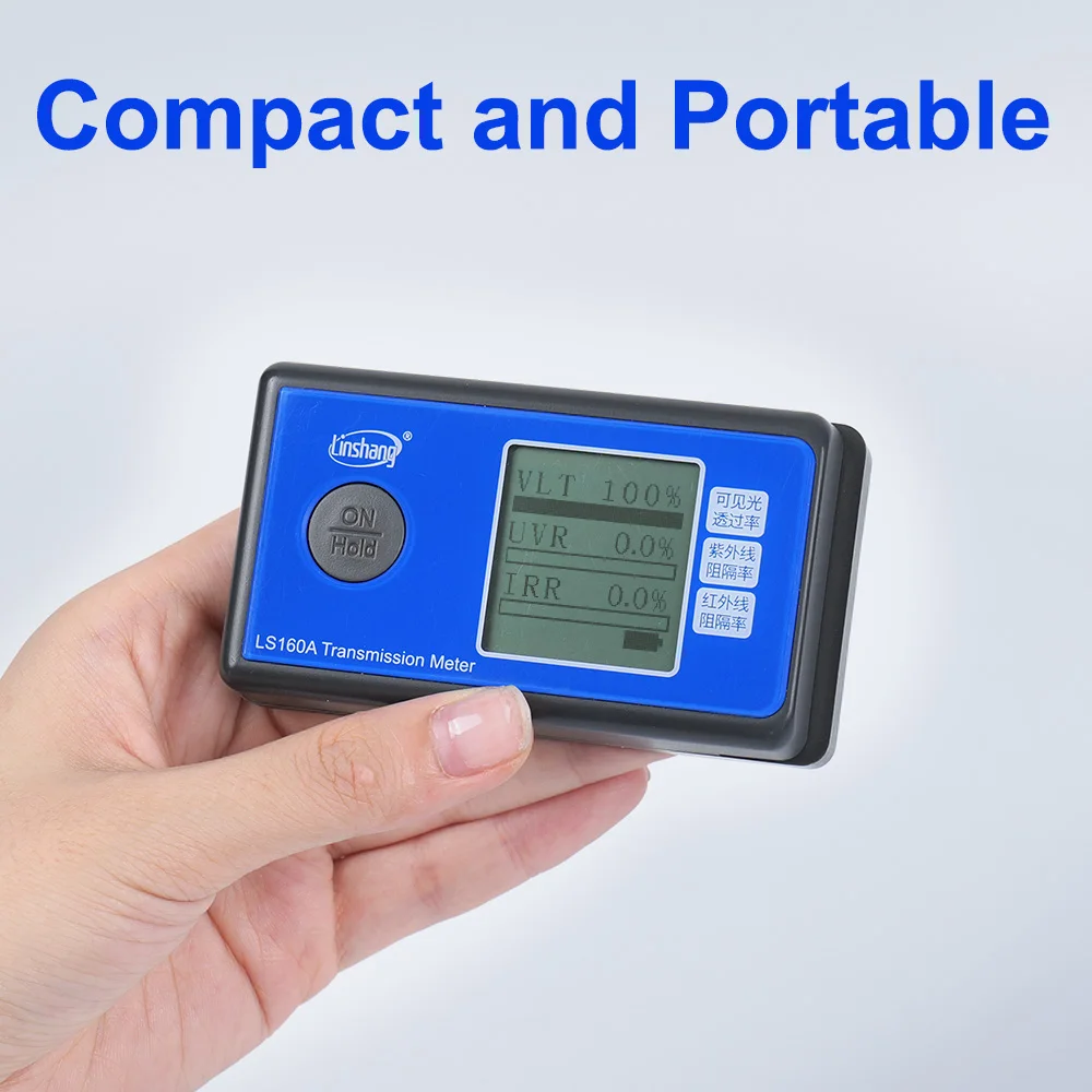Window tint meter LS160A Linshang Handheld Window Tint Transmission Meter self calibrate with IR UV blocking rate transmittance