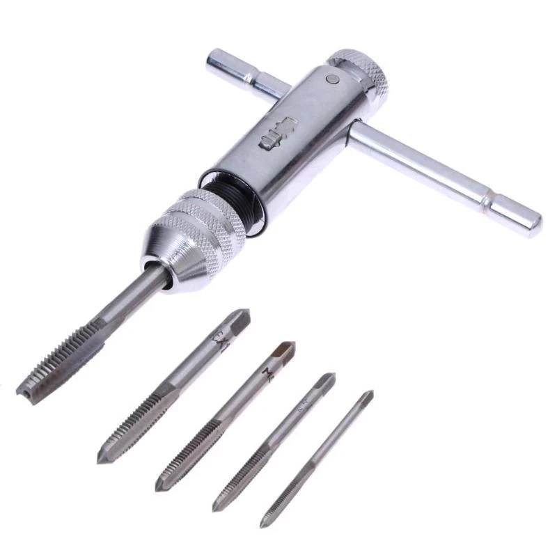 6pcs Metric Tap Set Of Taps Drill Bits Ttype Wrench Sets M3m8 Machine
