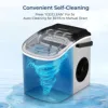 SIMZLIFE Countertop Ice Maker Machine with Handle, 26 lbs/24H, 9 Cubes in 6 Mins, Auto-Cleaning Portable Ice Maker,Silver 6
