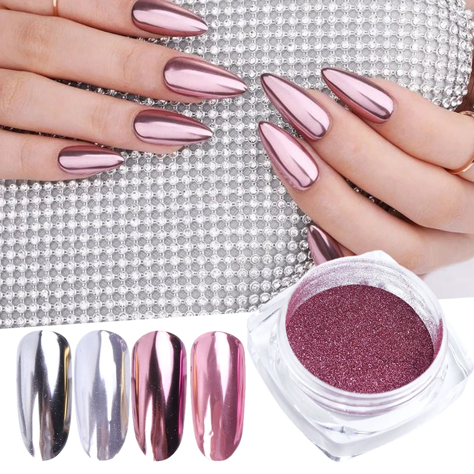 Nail Glitter Powder Metal Mirror Chrome Flakes Shiny Pigment DIY Accessories