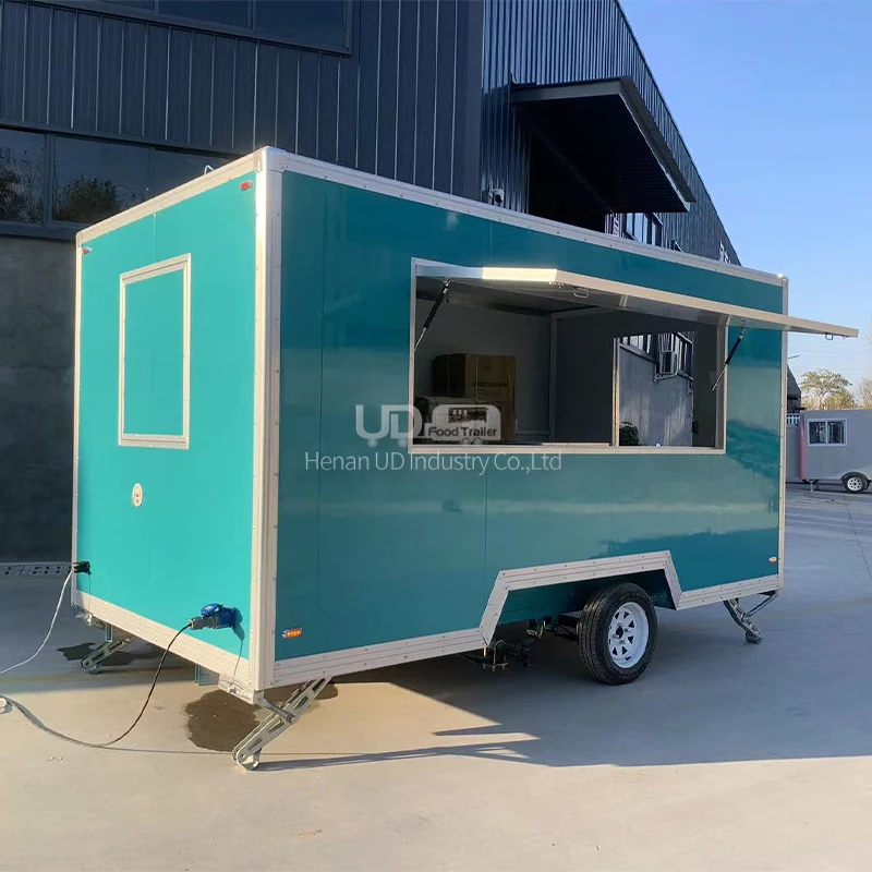 mobile kitchen fast snack food vending cart electric coffee truck camper caravan catering van for park use Custom Catering Trailer Fast Food Truck Street Mobile Food Trailer Coffee Cart Concession Food Trailer with Full Kitchen