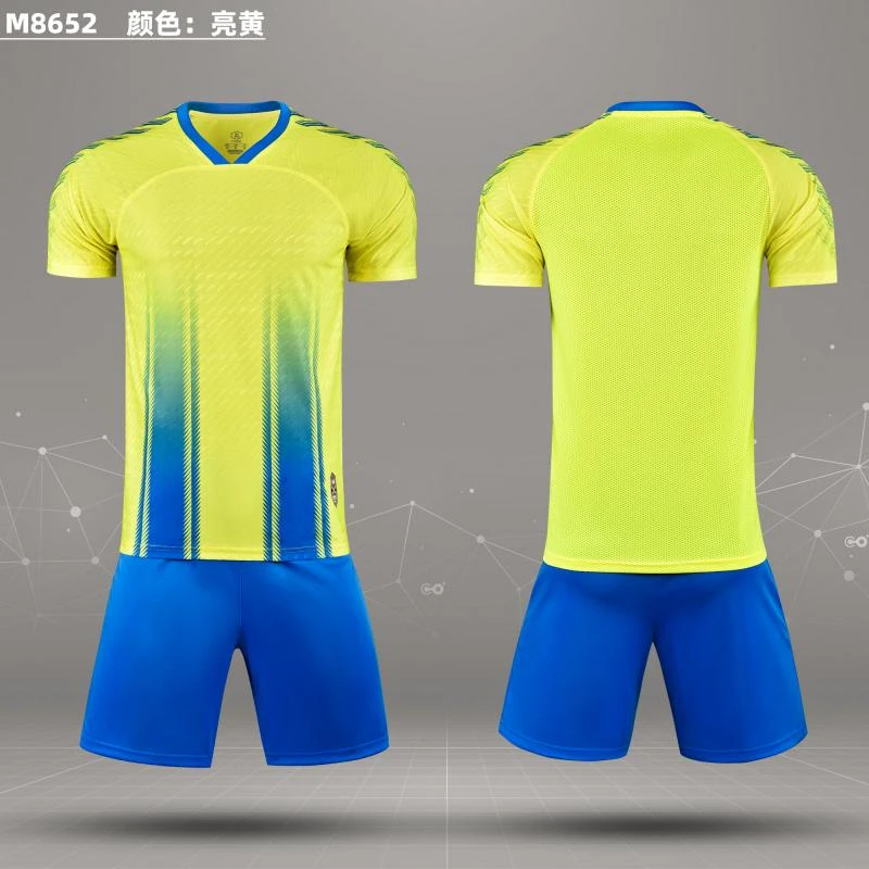 Breathable Mesh Football Jersey Kit 24/25 New Summer Men's Children's Soccer Team Uniform With Strip Print Fashion Sport Design