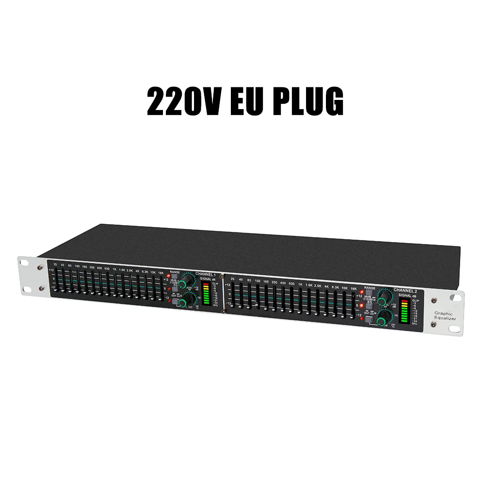 Eq215 듀얼 15밴드 그래픽 이퀄라이저 액티브 밸런스드 디지털 오디오 사운드 프로세서 전문 스테이지 KTV 이퀄라이저