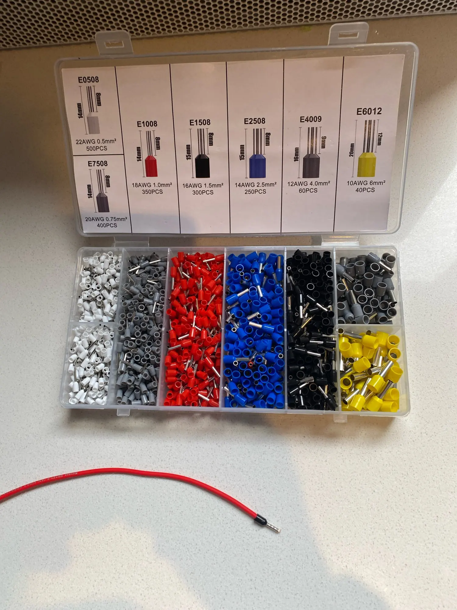 200-1900Pcs Electrical Tube Insulated Terminal VE Tubular Crimp Terminals Wire Cable Connector Ferrules Terminal Connectors photo review