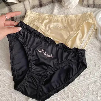 1PC Sexy Women's Satin Lace Lingerie Set Cute Princess Style Soft Panties with Ruffles Breathable Briefs Underwear Super comfort