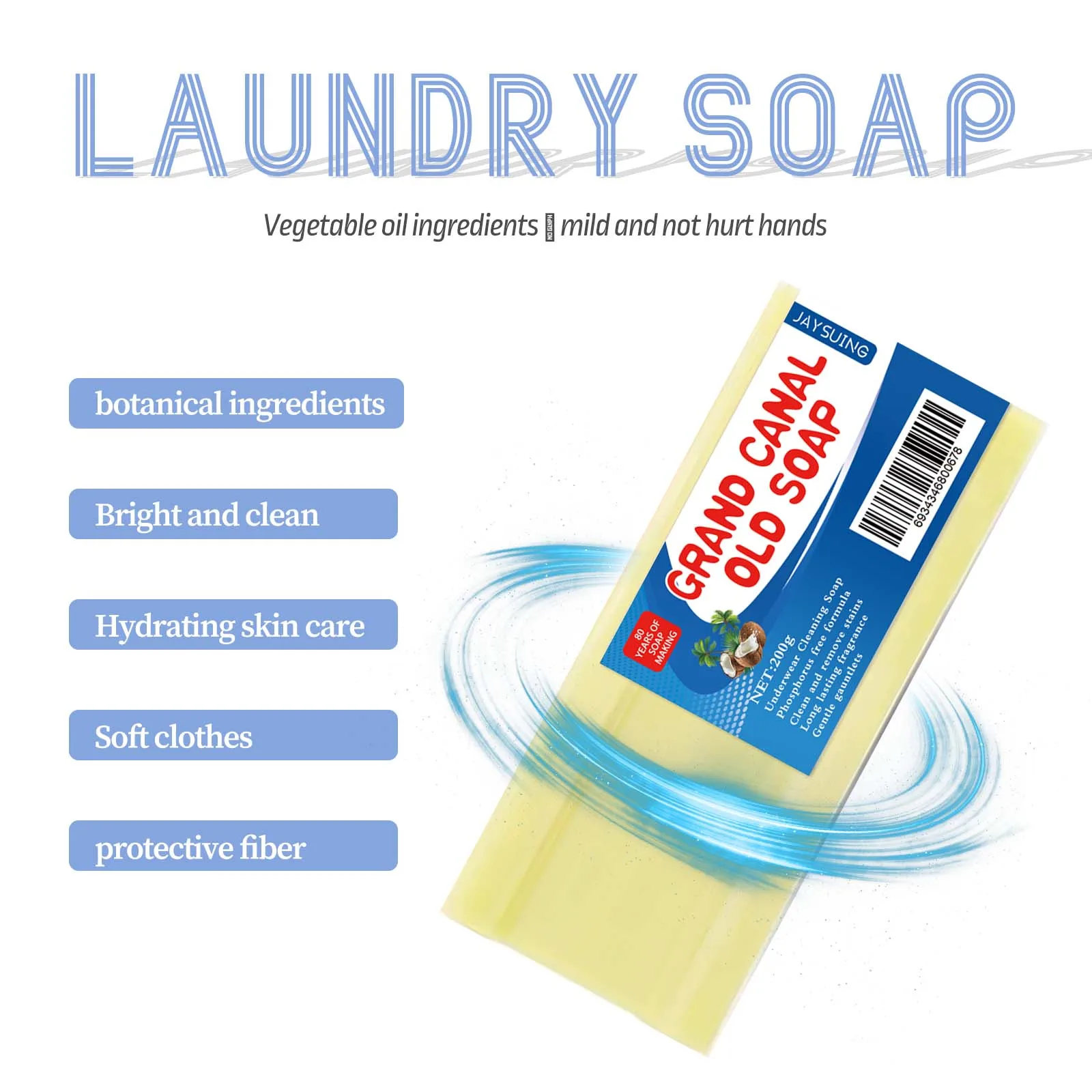Jaysuing 200g Laundry Soap Bar With Brush Cleansing Clothes Heavy Oil Stain Remove Mildew Spots Remover Bleach Laundry Soap