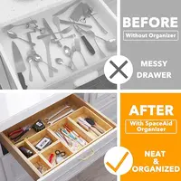 **6-Piece Bamboo Drawer Organizer Set** 2