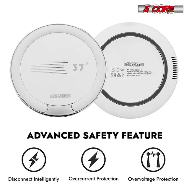5 Core Wireless Phone Charging Pad 15W Qi-Certified Fast Charger Mat Cargador CDKW04 W - Image 6