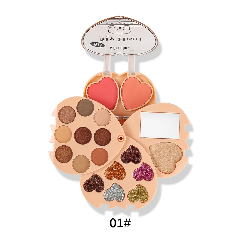 Multifunctional Heart Shaped Makeup Palette Kit