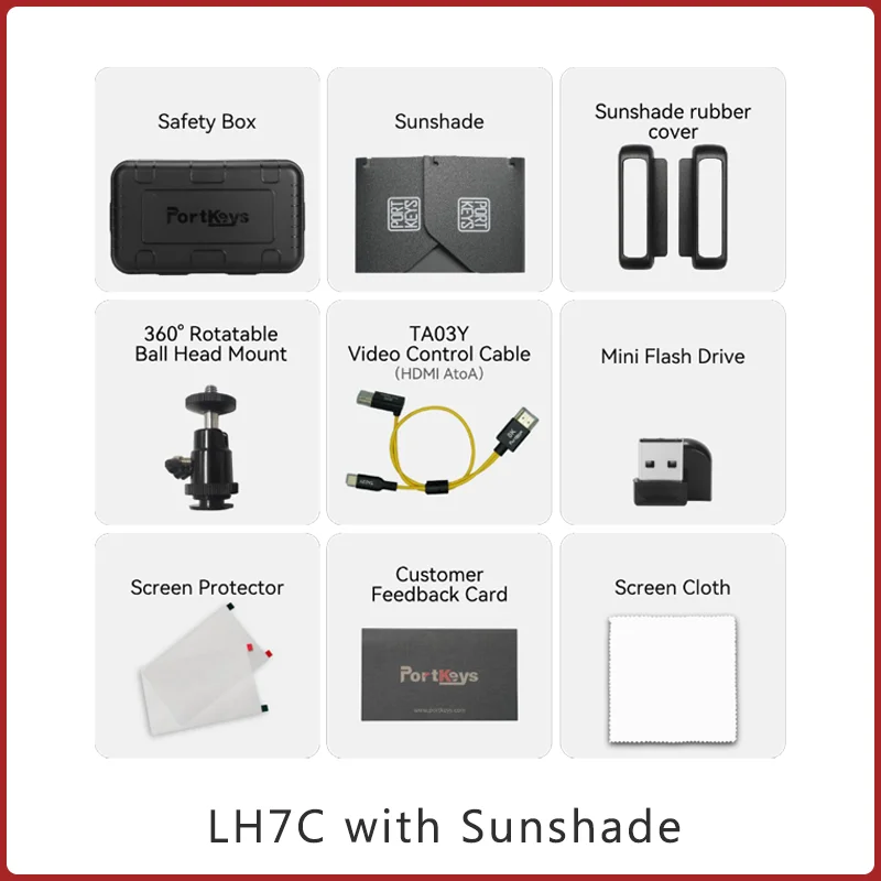 LH7C Camera Monitor 7-Inch 1000 Nits Daylight Viewable Touchscreen for MOVNORM O