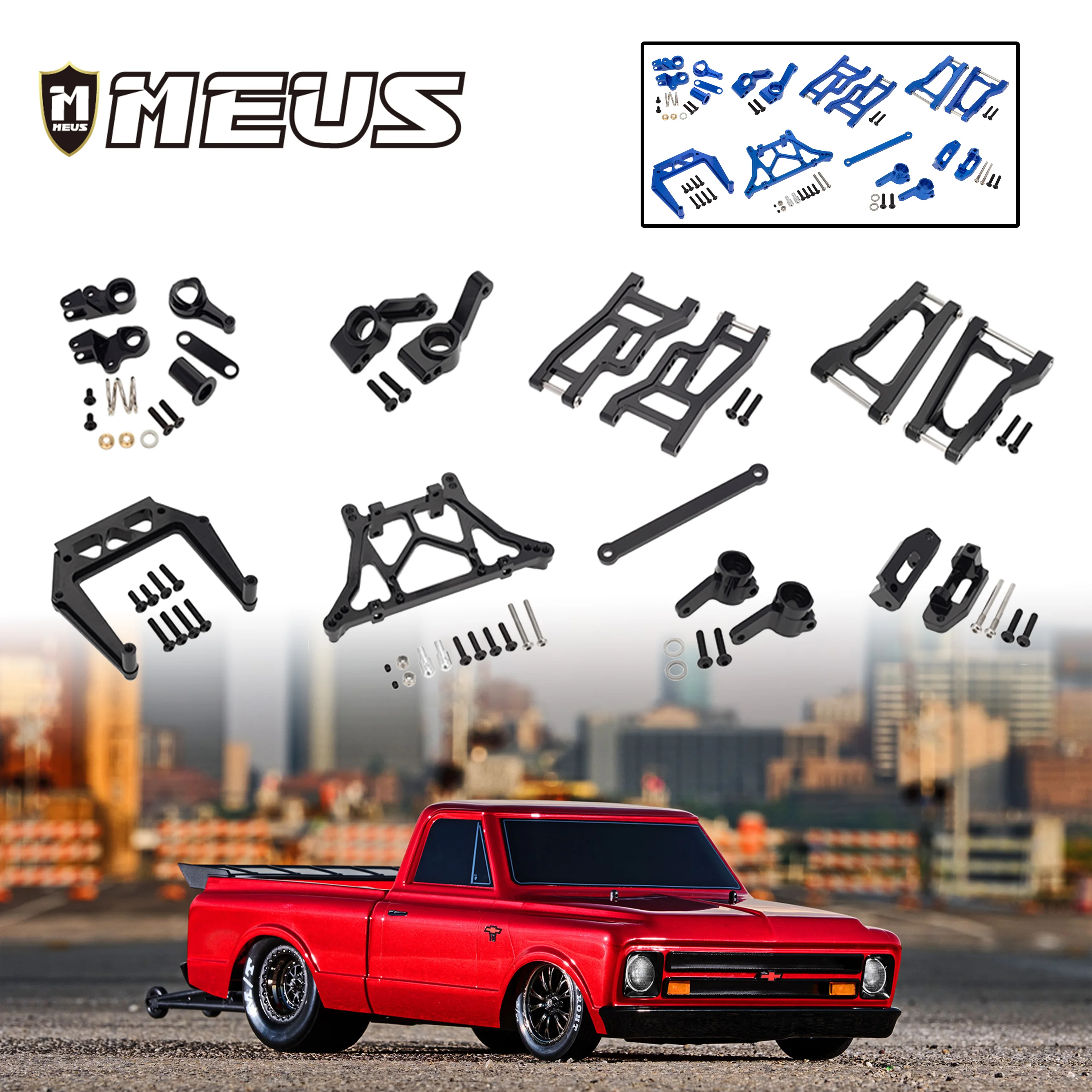 

MEUS Aluminum Upgrade Parts Suspension Arms C Hub Caster Block Complete Set for Drag Slash 1967 C10