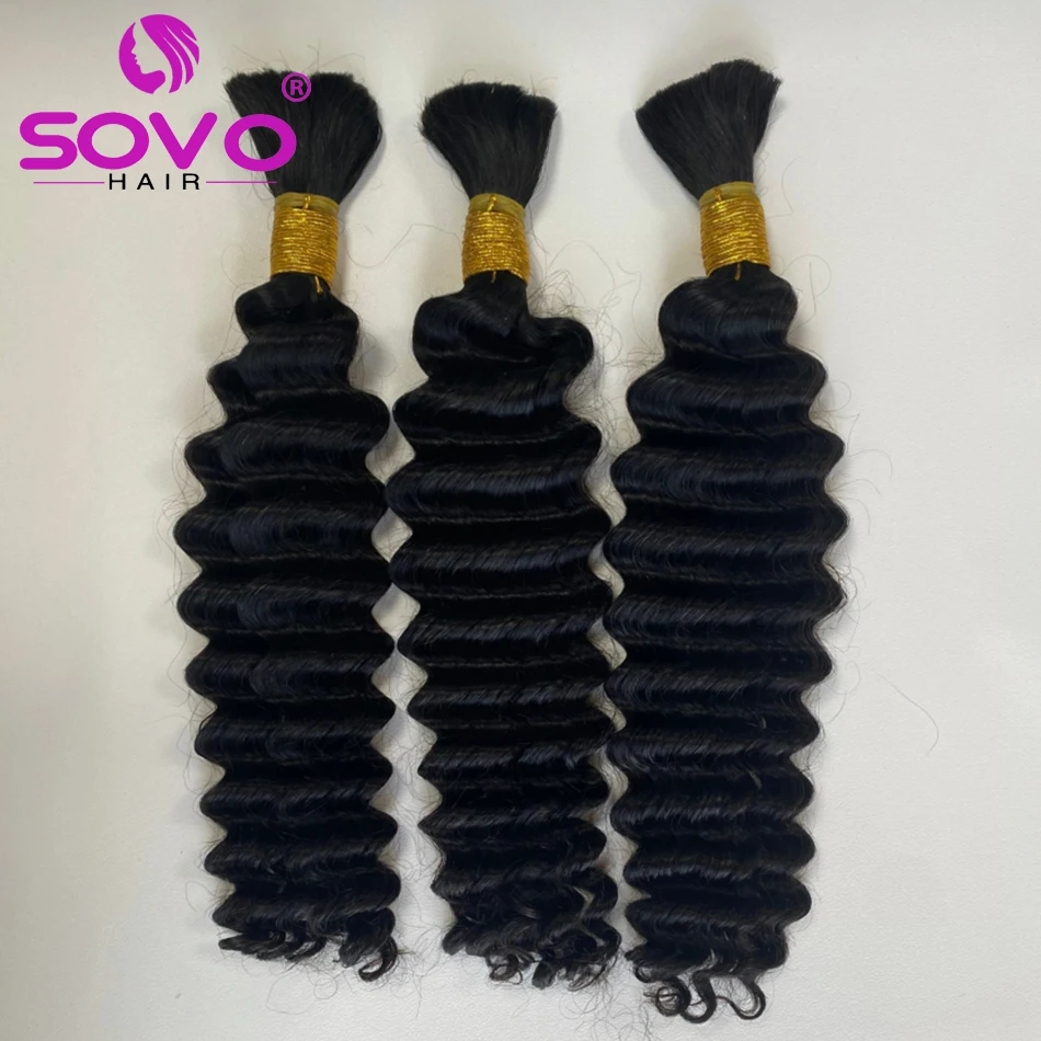 Deep Wave Hair Bulk For Braiding No Weft 14-28 Inch Ombre Peruvian Remy Human Hair Bulks Natural Hair Extensions Crochet Braids