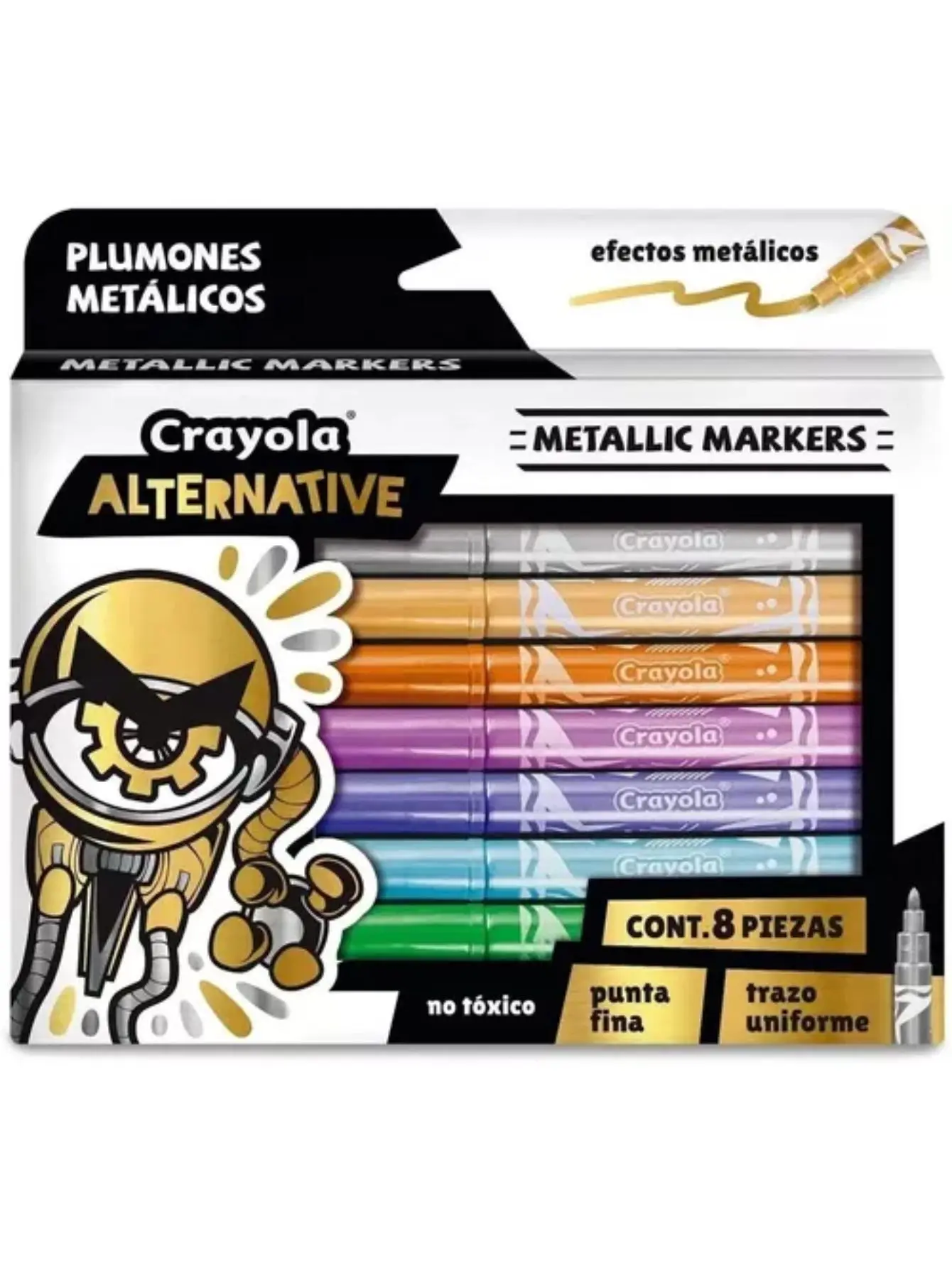 Plumones Metálicos Crayola Alternative C/8 Pz Premium