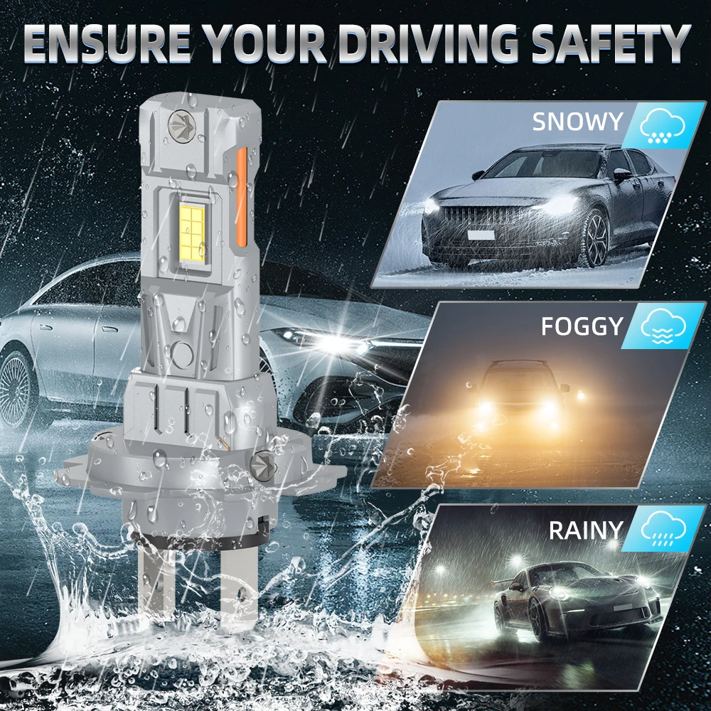 20000LM 미니 H7 LED 헤드라이트 전구 무선 120W CSP 자동차 헤드램프용 자동 다이오드 램프 H7 LED 12V 6500K