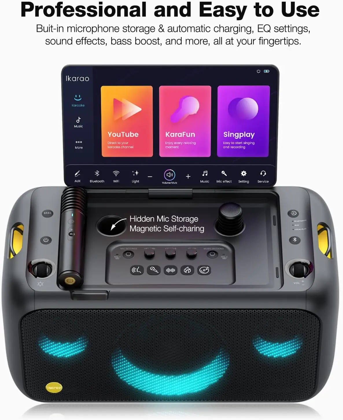 Karaoke Machine for Adults with Lyrics Display, Built-in 13.3" Screen, Truly All in One Karaoke Machine with 2 Wireless Micropho