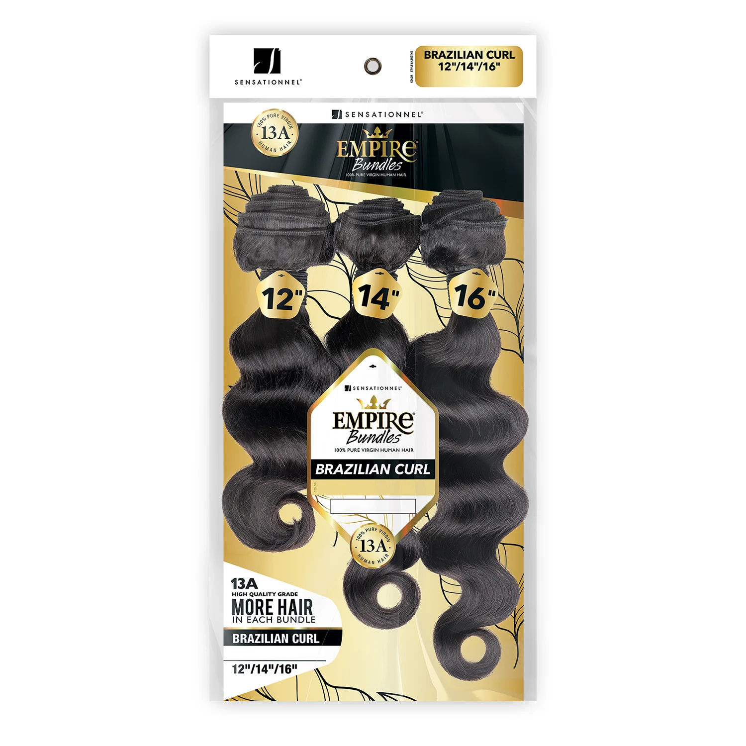 Sensationnel Virgin Human Hair Weave Empire Bundles 3X Multi Pack Brazilian Crul 1