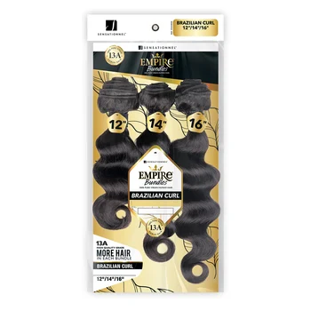 Sensationnel Virgin Human Hair Weave Empire Bundles 3X Multi Pack Brazilian Crul 1