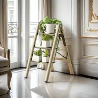 Échelle pliante légère en aluminium, échelle à structure triangulaire stable avec capacité de charge de 150 kg, design avec pédales antidérapantes et pieds en caoutchouc, échelle domestique en profilé d'aluminium épaissi, pliable ultra-mince pour gagner de la place, facile à ranger derrière la porte, le canapé ou le placard. 1