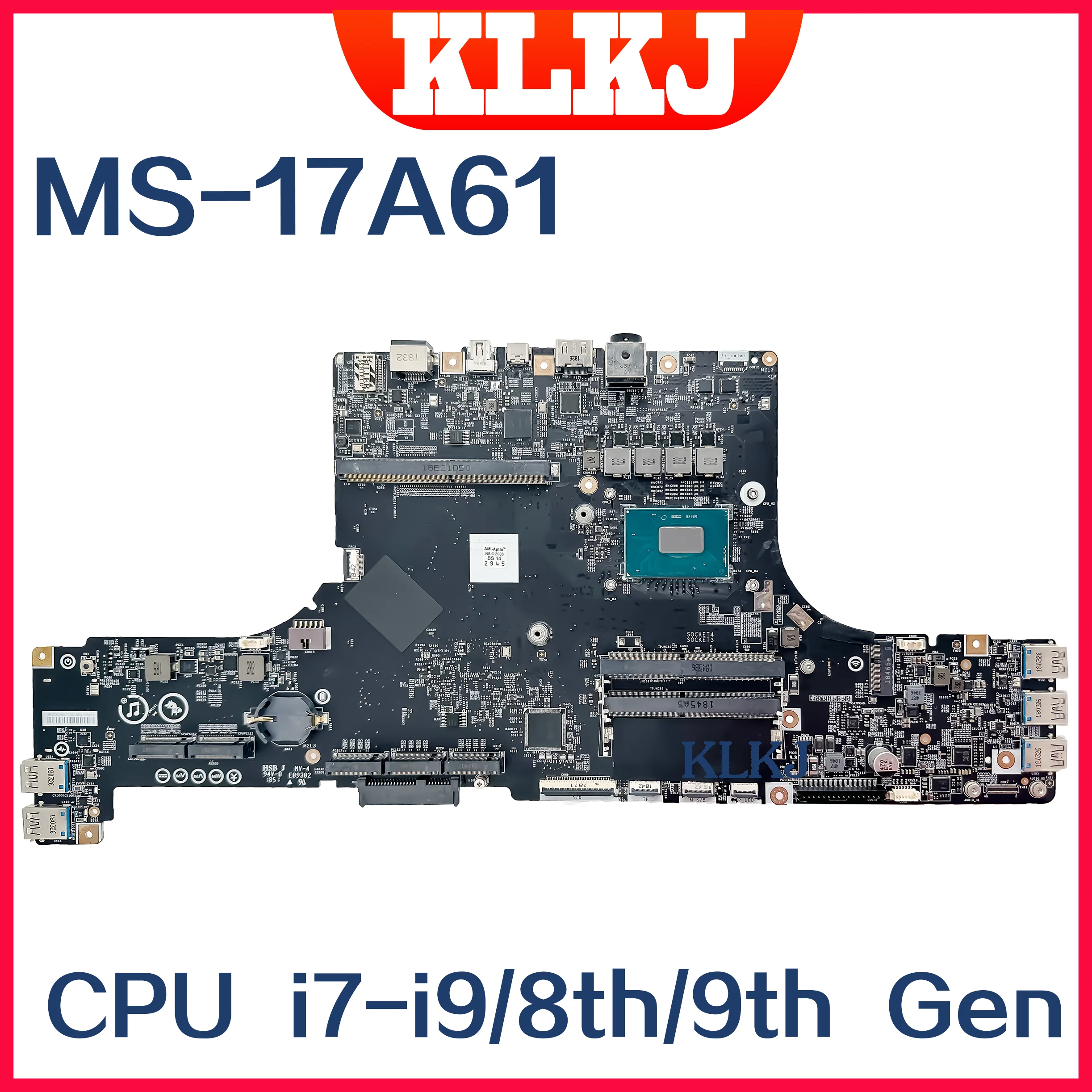Scheda Madre Per Notebook Dinzi Ms-17A61 Per Scheda Madre Per Laptop Msi Gt75 Titan 9Sg Ms-17A6 Con Cpu I7-8750H I9-8950Hk I7-9750H I9-9980Hk