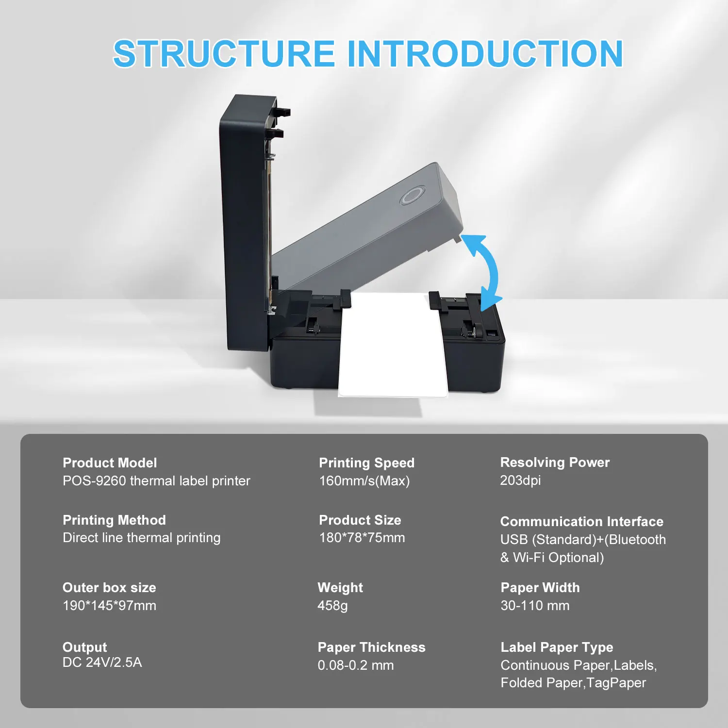 طابعة ملصقات حرارية طابعة ملصقات شحن لاسلكية صغيرة...