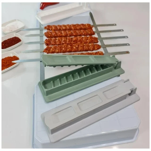 Shish Kebab Gép Barbecue Stringer Box Marhahús Zöldség Elrendezés Grill Konyha És Kiegészítők Kültéri Gát Török - Image 3