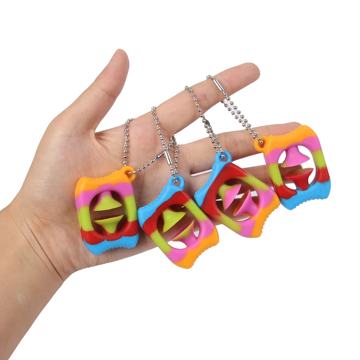 Fidget Sensor Toys Pop Mini Silicone Keychain Adults Stress Relief Sensor Toy Color pressed silicone finger suction cups