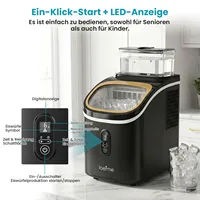 Chauffe-glaçons électrique LOEFME avec réservoir d'eau extérieur de 1,5 litre, 13 glaçons solides et cycle de nettoyage pour cuisine et bureau 5