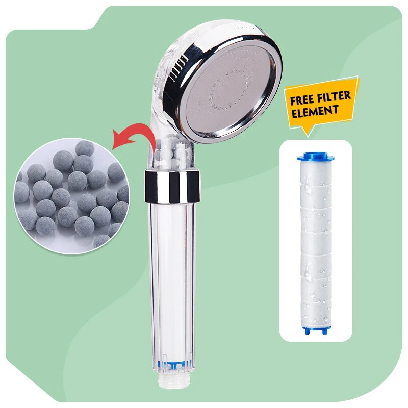 

3Modes High Pressure Shower Head Ionic Mineral Anion Handheld Showerheads,Water Saving With PP Cotton Shower Head