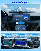 ESSGOO Support universel portable sans fil CarPlay 10,26' pour camping-cars, camions, bus, autoradios, écrans de navigation, Android Auto, Bluetooth, FM, commandes au volant, facile à installer 5
