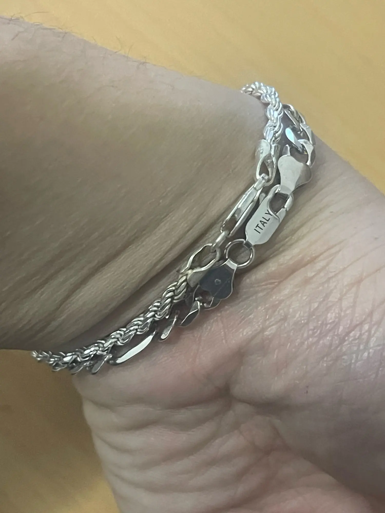 Silver Bracelet 925 - Italian flat link