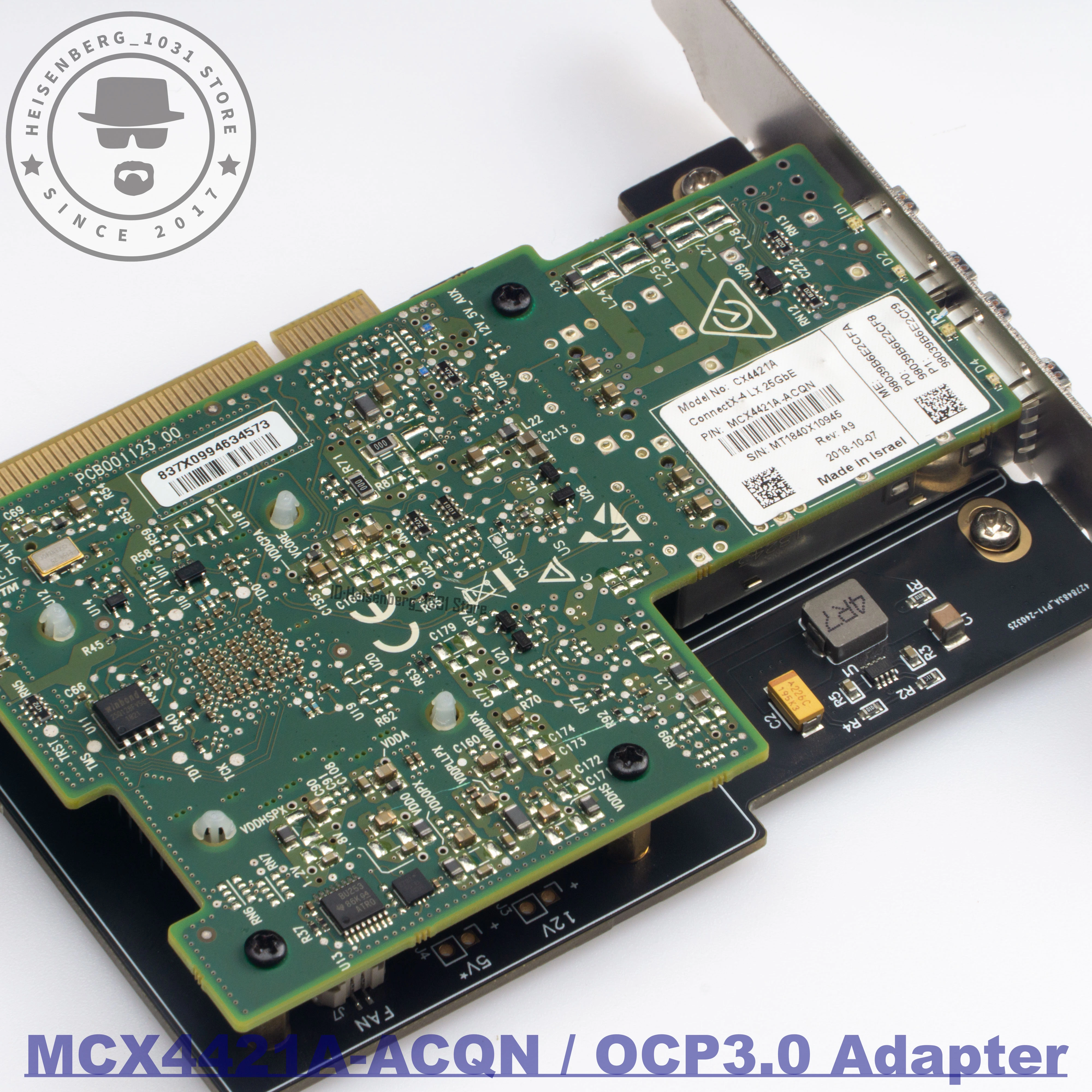 MCX4421A-ACQN 멜라녹스 ConnectX-4 Lx 25G 듀얼 포트 SFP28 OCP3.0 NIC + PCIe 어댑터 키트 (서버, 홈랩용)
