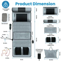 Full Body Vibration Massage Mat with Neck & Foot Massager Full Body Heated Massage Mat Electric Shiatsu Back/Neck/Leg Massager 5