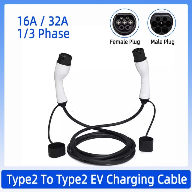 32A 415V Type 2 AC Charging Plug IEC 62196 Three Phase EV Charger