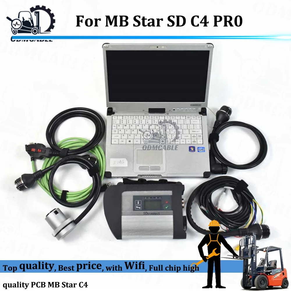 

Диагностический инструмент CarScan MB Star C4 с ноутбуком CFC2, разъем SD, компактный V2023, готовый к работе со сканером M-ercedes