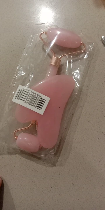 Pink Gua Sha Roller Scraping Board Face Beauty Non Jade Roller Scraping photo review