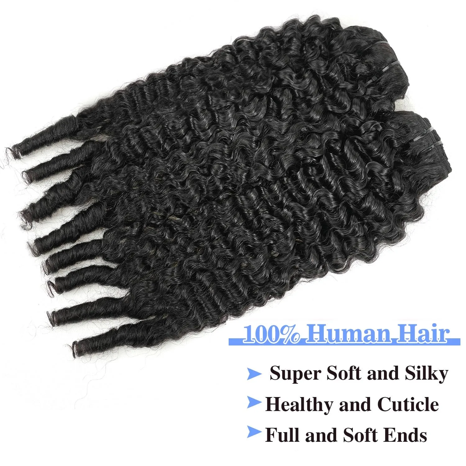 Extension per Capelli Ricci Birmani # Capelli Umani Vergini Brasiliani 1B Nero Naturale 14 Pollici per Donne di Colore - immagine 4