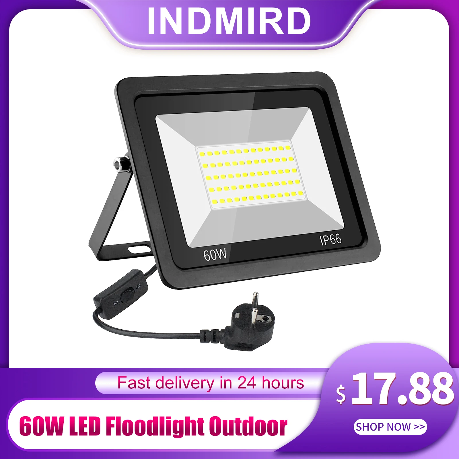 60W LED Floodlight Outdoor 6000LM Floodlight Outdoor Lamp Wall Light 6500 K Cool White Outdoor Light Headlight Outdoor Spotlight ampoule e10 led bulb 3v 6v 12v 24v super 3w 3535 non polar flashlight headlight car auto interior exterior light head lamp 12 v