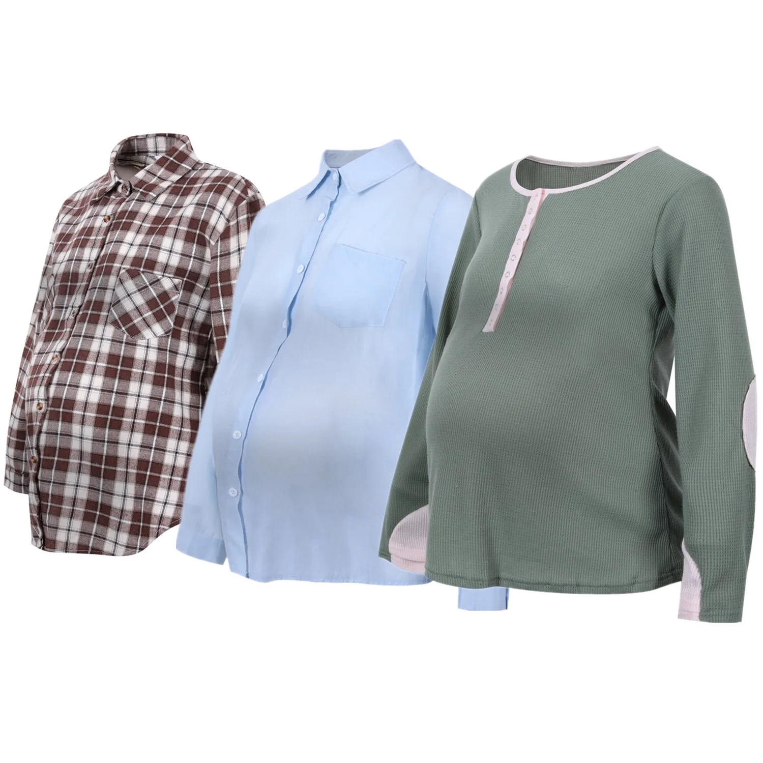 3pcs/Pack Autumn Maternity Nursing Tee shirt Button Pregnant Women Mommy Spring Top Blouse Sweatshirt Breastfeeding Shirt