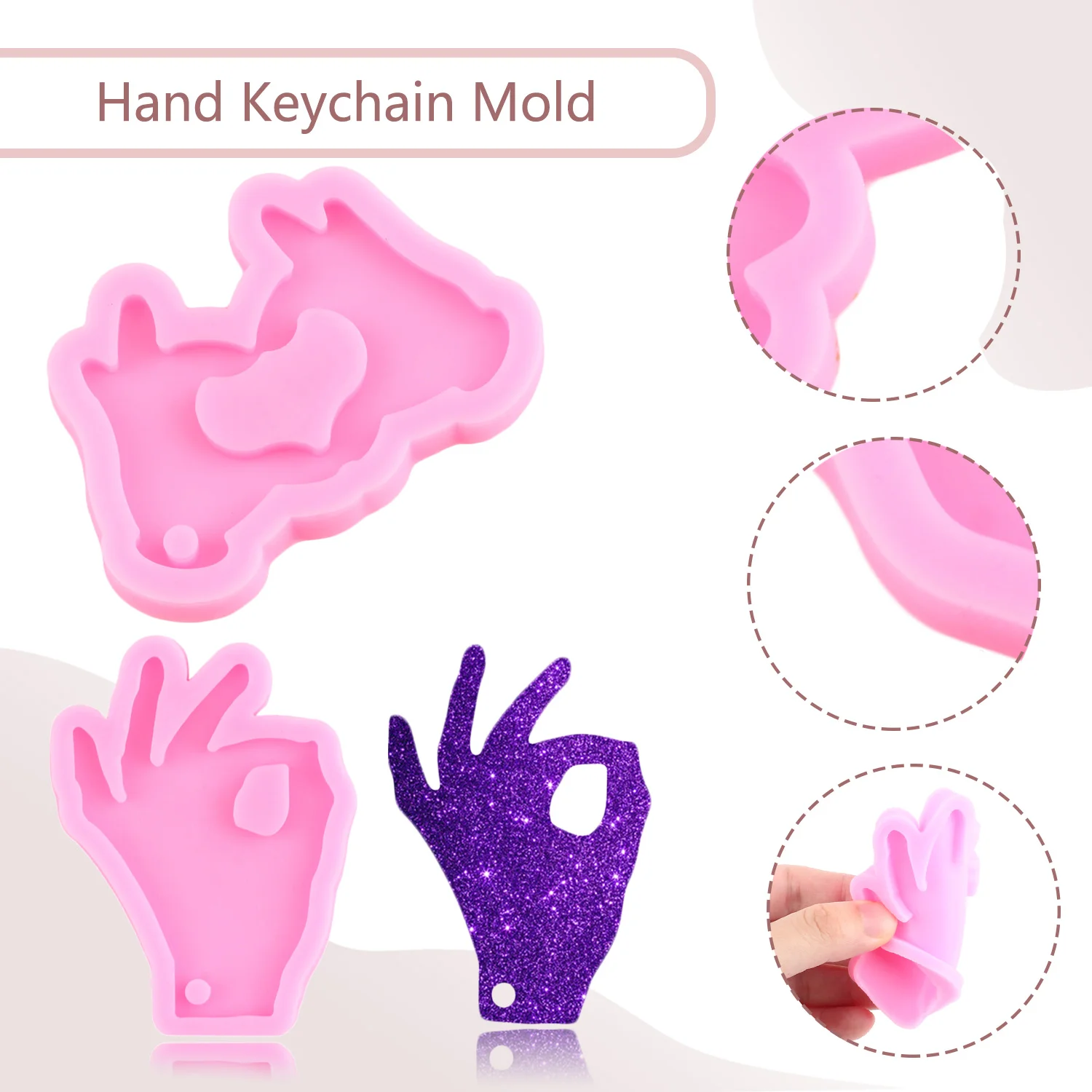 Molde de llavero ASL OK DY0118 Finger Love, manos de oración, molde de  silicona epoxi de resina, molde de fundición DIY de mano Hamsa, artesanía  de resina de puño - AliExpress