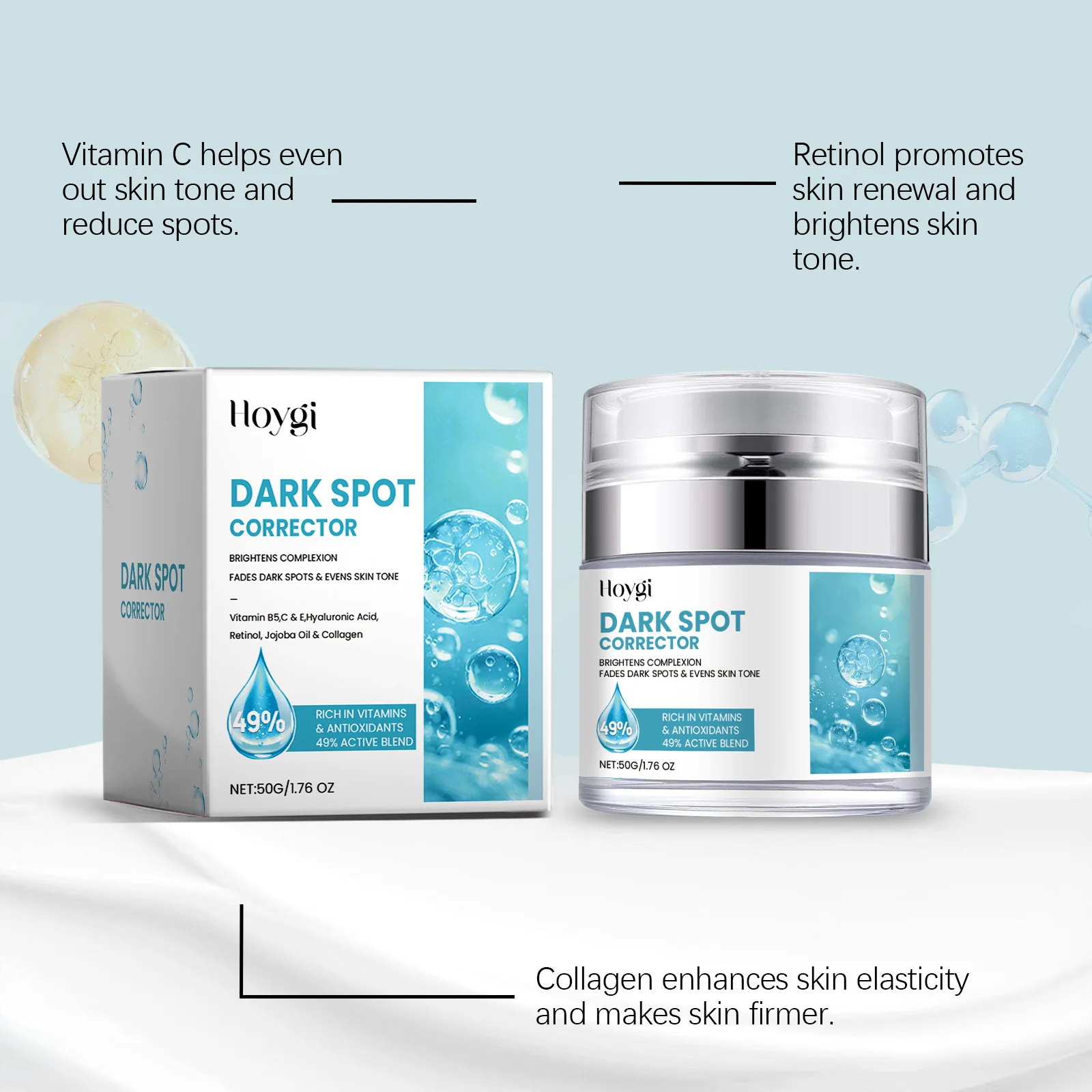Hoygi Hydrating Face Cream Balance Skin Tone Improve Skin Elasticity Enhance Smoothness Glowing Mild Face Skin Care Cream