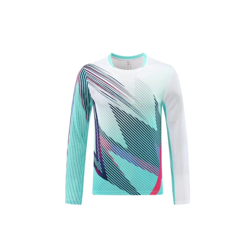 Long Sleeve Badminton Shirt Unisex Table Tennis Jersey V neck Ping Pong Shirt Apparel Men Women Professional Pickleball Clothes