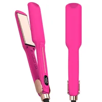 Lisseur de cheveux infrarouge 450 ℉   Lisseur à cheveux en titane, chauffe rapidement en 30 secondes, lisseur et boucleur 2 en 1 rose 1