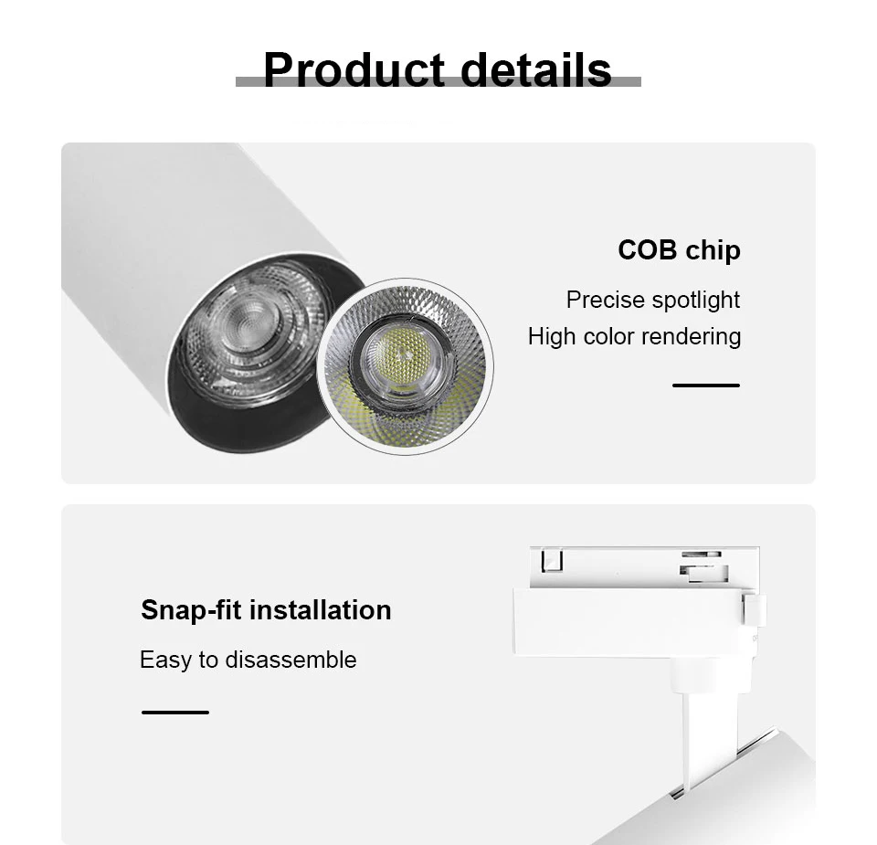 Spot Led Track Light COB Spotlight Rail Lighting AC220V 12W 20W 30W 40W  set Led track rail Spotlight Clothing Store Shop Home 4