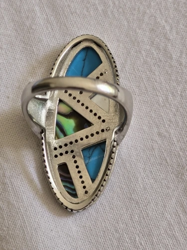 Mystic Mosaic Turquoise Statement Ring – 925 Sterling Silver