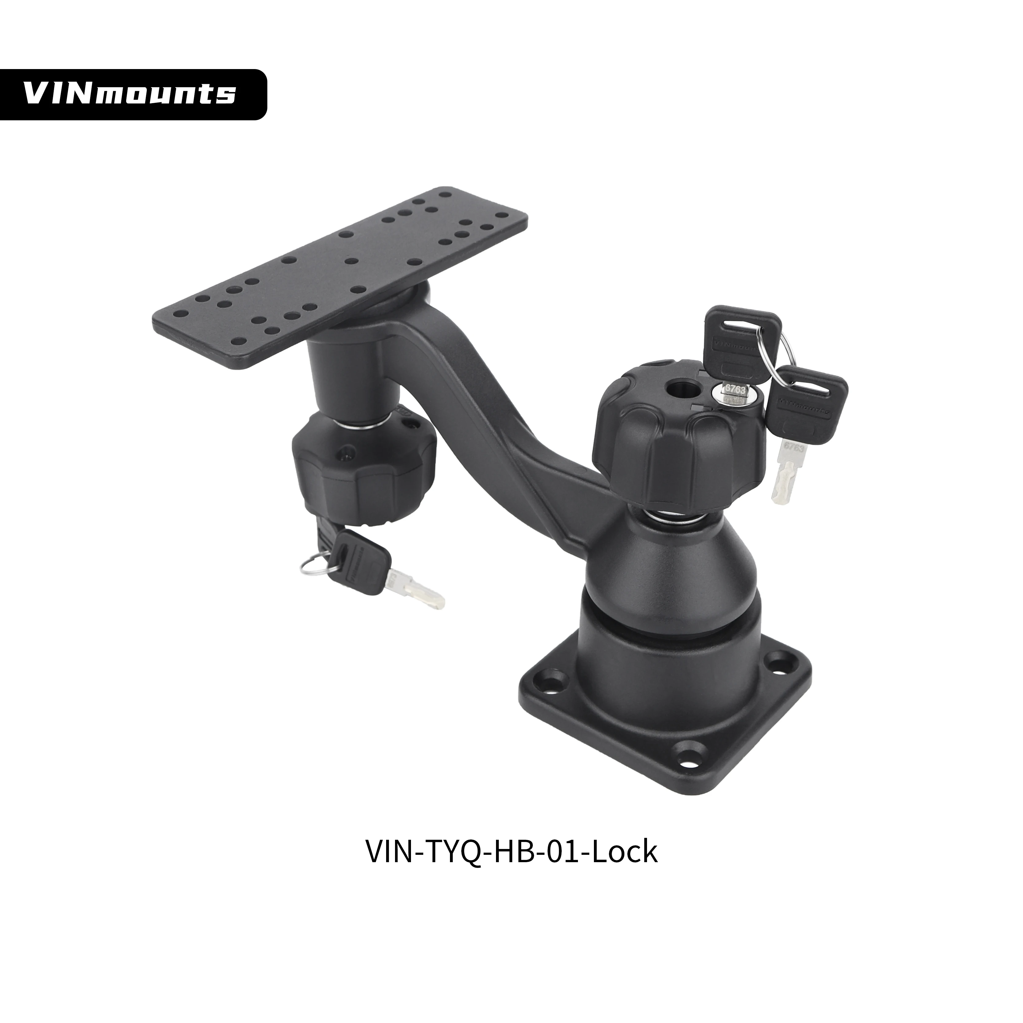 알루미늄 어군탐지기 잠금 가능 마운트, 강화 암 해양 전자 마운트, Garmin 및 기타 VIN-TYQ-HB-01-Lock과 호환 가능