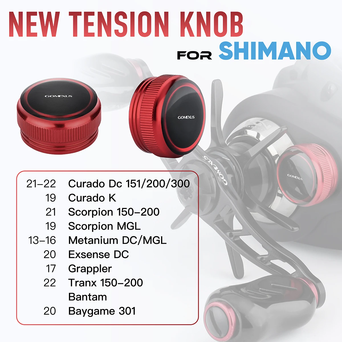 Gomexus Spool Tension knob Cap For Shimano Daiwa Tatula Steez