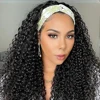 Headband Wig Human Hair Kinky Water Wave Glueless Wig Full Machine Made Curly Headband Wig 32Inches Human Hair Wigs for Women 2