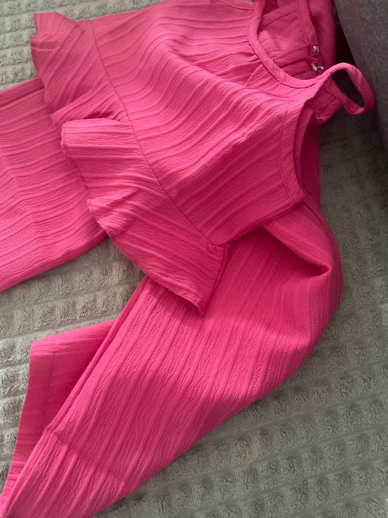 Halter Cami Top and Flowy Wide Leg Pants Set photo review